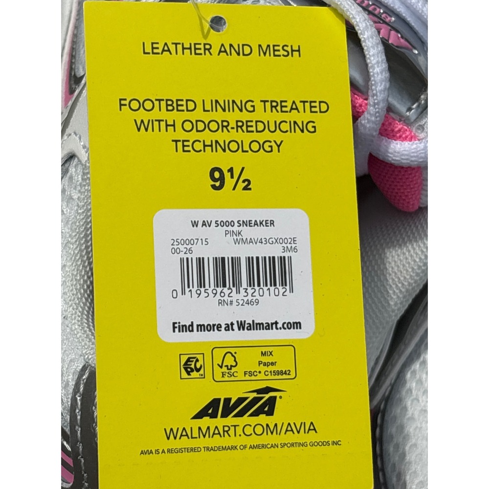 Avia AV 5000 Womens Sneakers White Pink Leather Mesh 9.5 NWT Athletic Trainer - Picture 6 of 7
